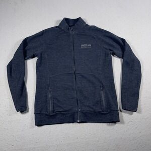 Indian Motorcycle Jacket‎ Men M Gray Merino Wool Blend Full Zip Logo Performance